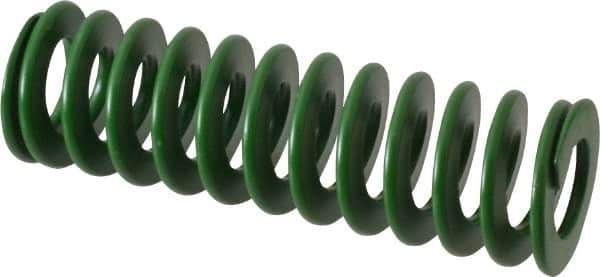 Associated Spring Raymond - 40mm Hole Diam, 20mm Rod Diam, 5" Free Length, Green Die Spring - 1887 N Max Deflection, 51mm Max Deflection, Light Duty, Chromium Alloy Steel - USA Tool & Supply