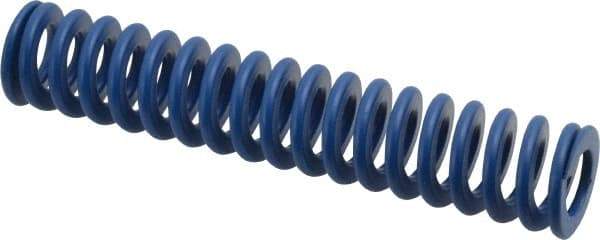 Associated Spring Raymond - 20mm Hole Diam, 10mm Rod Diam, 4" Free Length, Blue Die Spring - 752.4 N Max Deflection, 38mm Max Deflection, Medium Duty, Chromium Alloy Steel - USA Tool & Supply