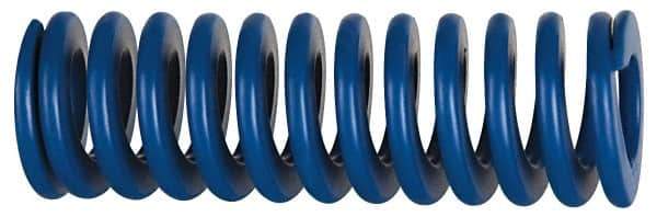 Associated Spring Raymond - 63mm Hole Diam, 38mm Rod Diam, 152mm Free Length, Blue Die Spring - 7752 N Max Deflection, 57mm Max Deflection, Medium Duty, Chromium Alloy Steel - USA Tool & Supply