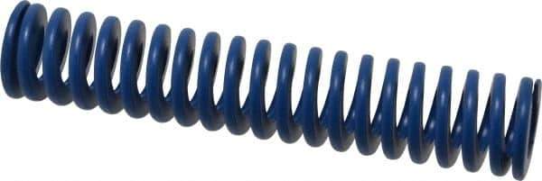 Associated Spring Raymond - 25mm Hole Diam, 12.5mm Rod Diam, 5" Free Length, Blue Die Spring - 1243.2 N Max Deflection, 48mm Max Deflection, Medium Duty, Chromium Alloy Steel - USA Tool & Supply