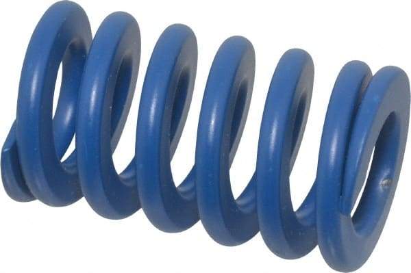 Associated Spring Raymond - 40mm Hole Diam, 20mm Rod Diam, 2-1/2" Free Length, Blue Die Spring - 3360 N Max Deflection, 24mm Max Deflection, Medium Duty, Chromium Alloy Steel - USA Tool & Supply