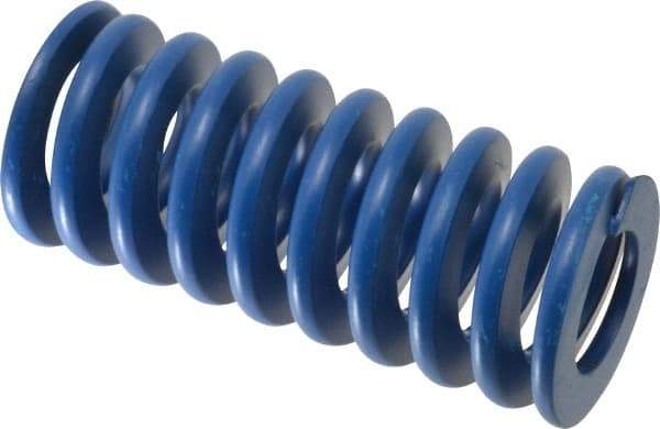 Associated Spring Raymond - 50mm Hole Diam, 25mm Rod Diam, 4-1/2" Free Length, Blue Die Spring - 4558 N Max Deflection, 43mm Max Deflection, Medium Duty, Chromium Alloy Steel - USA Tool & Supply