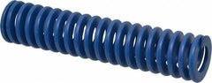 Associated Spring Raymond - 50mm Hole Diam, 25mm Rod Diam, 9" Free Length, Blue Die Spring - 4377.3999 N Max Deflection, 86mm Max Deflection, Medium Duty, Chromium Alloy Steel - USA Tool & Supply