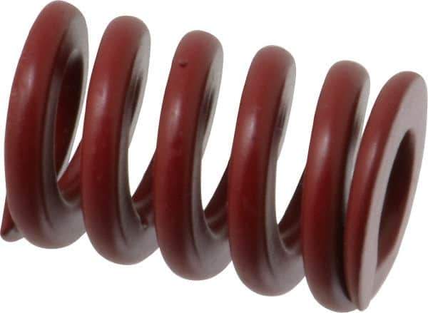 Associated Spring Raymond - 25mm Hole Diam, 12.5mm Rod Diam, 1-1/2" Free Length, Red Die Spring - 2409 N Max Deflection, 11mm Max Deflection, Strong Duty, Chromium Alloy Steel - USA Tool & Supply