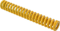 Associated Spring Raymond - 16mm Hole Diam, 8mm Rod Diam, 4" Free Length, Yellow Die Spring - 665.6 N Max Deflection, 26mm Max Deflection, Extra Strong, Chromium Alloy Steel - USA Tool & Supply