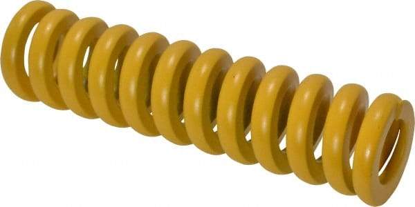 Associated Spring Raymond - 20mm Hole Diam, 10mm Rod Diam, 3" Free Length, Yellow Die Spring - 1552.3 N Max Deflection, 19mm Max Deflection, Extra Strong, Chromium Alloy Steel - USA Tool & Supply