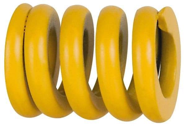 Associated Spring Raymond - 20mm Hole Diam, 10mm Rod Diam, 12" Free Length, Yellow Die Spring - 1611.2 N Max Deflection, 76mm Max Deflection, Extra Strong, Chromium Alloy Steel - USA Tool & Supply