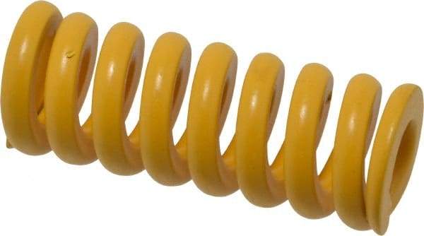 Associated Spring Raymond - 25mm Hole Diam, 12.5mm Rod Diam, 2-1/2" Free Length, Yellow Die Spring - 2576 N Max Deflection, 16mm Max Deflection, Extra Strong, Chromium Alloy Steel - USA Tool & Supply