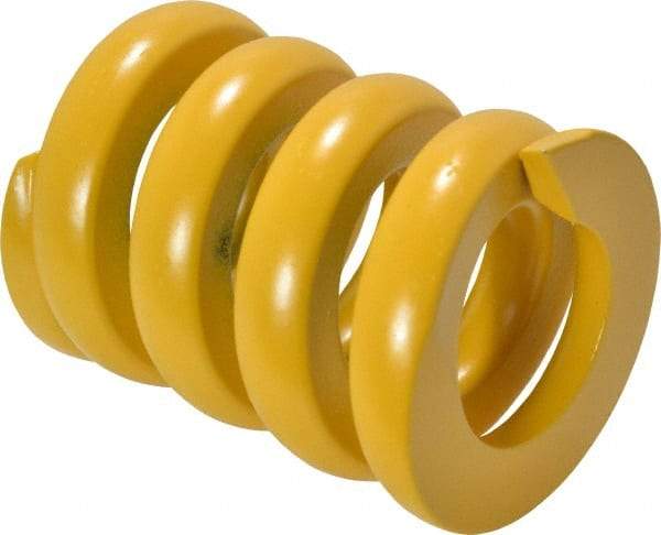 Associated Spring Raymond - 40mm Hole Diam, 20mm Rod Diam, 2-1/2" Free Length, Yellow Die Spring - 8164 N Max Deflection, 13mm Max Deflection, Extra Strong, Chromium Alloy Steel - USA Tool & Supply