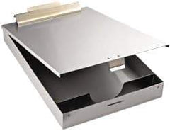 Saunders - 13-3/8 Inch Long x 9 Inch Wide x 1 Inch High, Clip Board - Silver - USA Tool & Supply