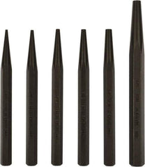 Mayhew - 6 Piece, 3/32 to 5/16", Starter Punch Set - Hex Shank, Steel, Comes in Pouch - USA Tool & Supply