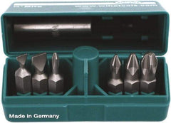 Wiha - 6 Piece, 1/4" Drive Screwdriver Insert Bit Set - #0 to #3 Phillips, 4.5 & 6mm Slotted - USA Tool & Supply