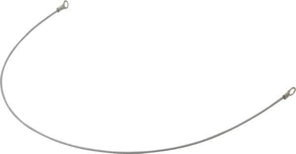 Made in USA - 18" Long, Steel Cable Eye & Eye End, Quick Release Pin Lanyard - 3/64" Cable Diam, #10 Hole Diam, Nylon Cable, Galvanized Finish - USA Tool & Supply