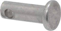 Made in USA - 3/16" Pin Diam, 1/2" OAL, Standard Clevis Pin - 3/32" Hole, 13/32" Usable Length, Uncoated Stainless Steel - USA Tool & Supply