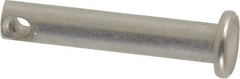 Made in USA - 3/16" Pin Diam, 1" OAL, Standard Clevis Pin - 3/32" Hole, 29/32" Usable Length, Uncoated Stainless Steel - USA Tool & Supply