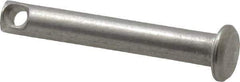 Made in USA - 3/16" Pin Diam, 1-1/4" OAL, Standard Clevis Pin - 3/32" Hole, 1-5/32" Usable Length, Uncoated Stainless Steel - USA Tool & Supply