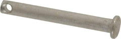 Made in USA - 3/16" Pin Diam, 1-1/2" OAL, Standard Clevis Pin - 3/32" Hole, 1-13/32" Usable Length, Uncoated Stainless Steel - USA Tool & Supply