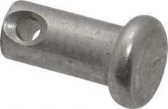 Made in USA - 1/4" Pin Diam, 1/2" OAL, Standard Clevis Pin - 3/32" Hole, 13/32" Usable Length, Uncoated Stainless Steel - USA Tool & Supply