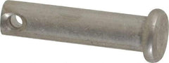 Made in USA - 1/4" Pin Diam, 1" OAL, Standard Clevis Pin - 3/32" Hole, 29/32" Usable Length, Uncoated Stainless Steel - USA Tool & Supply