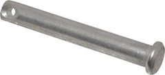 Made in USA - 1/4" Pin Diam, 1-3/4" OAL, Standard Clevis Pin - 3/32" Hole, 1-21/32" Usable Length, Uncoated Stainless Steel - USA Tool & Supply