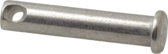 Made in USA - 5/16" Pin Diam, 1-1/2" OAL, Standard Clevis Pin - 9/64" Hole, 1-23/64" Usable Length, Uncoated Stainless Steel - USA Tool & Supply