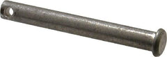 Made in USA - 5/16" Pin Diam, 2-1/2" OAL, Standard Clevis Pin - 9/64" Hole, 2-23/64" Usable Length, Uncoated Stainless Steel - USA Tool & Supply