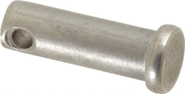 Made in USA - 3/8" Pin Diam, 1-1/8" OAL, Standard Clevis Pin - 5/32" Hole, 31/32" Usable Length, Uncoated Stainless Steel - USA Tool & Supply