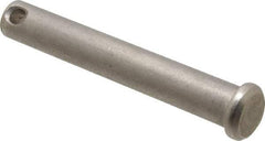 Made in USA - 3/8" Pin Diam, 2-1/2" OAL, Standard Clevis Pin - 5/32" Hole, 2-11/32" Usable Length, Uncoated Stainless Steel - USA Tool & Supply