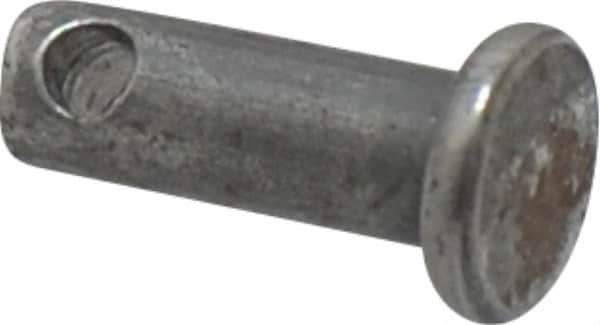 Made in USA - 3/16" Pin Diam, 1/2" OAL, Standard Clevis Pin - 3/32" Hole, 13/32" Usable Length, Uncoated Steel - USA Tool & Supply