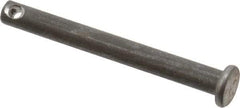 Made in USA - 3/16" Pin Diam, 1-3/4" OAL, Standard Clevis Pin - 3/32" Hole, 1-21/32" Usable Length, Uncoated Steel - USA Tool & Supply