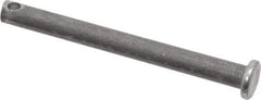 Made in USA - 3/16" Pin Diam, 2" OAL, Standard Clevis Pin - 3/32" Hole, 1-29/32" Usable Length, Uncoated Steel - USA Tool & Supply