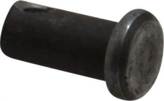 Made in USA - 1/4" Pin Diam, 1/2" OAL, Standard Clevis Pin - 3/32" Hole, 13/32" Usable Length, Uncoated Steel - USA Tool & Supply