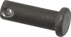 Made in USA - 1/4" Pin Diam, 3/4" OAL, Standard Clevis Pin - 3/32" Hole, 21/32" Usable Length, Uncoated Steel - USA Tool & Supply