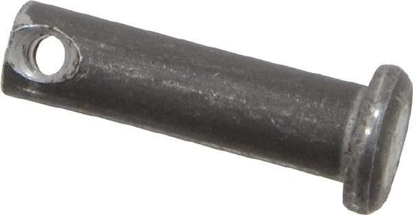 Made in USA - 1/4" Pin Diam, 7/8" OAL, Standard Clevis Pin - 3/32" Hole, 25/32" Usable Length, Uncoated Steel - USA Tool & Supply