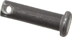 Made in USA - 1/4" Pin Diam, 7/8" OAL, Standard Clevis Pin - 3/32" Hole, 25/32" Usable Length, Uncoated Steel - USA Tool & Supply