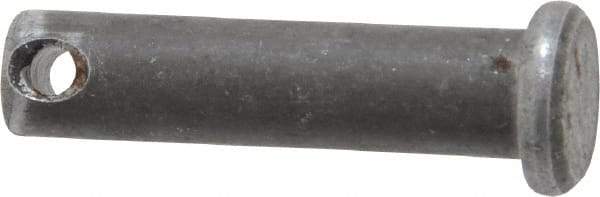 Made in USA - 1/4" Pin Diam, 1" OAL, Standard Clevis Pin - 3/32" Hole, 29/32" Usable Length, Uncoated Steel - USA Tool & Supply