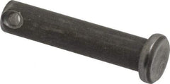 Made in USA - 1/4" Pin Diam, 1-1/8" OAL, Standard Clevis Pin - 3/32" Hole, 1-1/32" Usable Length, Uncoated Steel - USA Tool & Supply