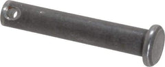 Made in USA - 1/4" Pin Diam, 1-3/8" OAL, Standard Clevis Pin - 3/32" Hole, 1-9/32" Usable Length, Uncoated Steel - USA Tool & Supply