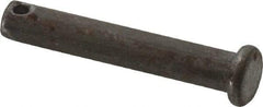 Made in USA - 1/4" Pin Diam, 1-1/2" OAL, Standard Clevis Pin - 3/32" Hole, 1-13/32" Usable Length, Uncoated Steel - USA Tool & Supply