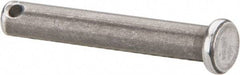 Made in USA - 1/4" Pin Diam, 1-5/8" OAL, Standard Clevis Pin - 3/32" Hole, 1-17/32" Usable Length, Uncoated Steel - USA Tool & Supply