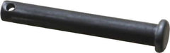 Made in USA - 1/4" Pin Diam, 1-3/4" OAL, Standard Clevis Pin - 3/32" Hole, 1-21/32" Usable Length, Uncoated Steel - USA Tool & Supply