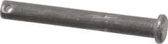 Made in USA - 1/4" Pin Diam, 2" OAL, Standard Clevis Pin - 3/32" Hole, 1-29/32" Usable Length, Uncoated Steel - USA Tool & Supply