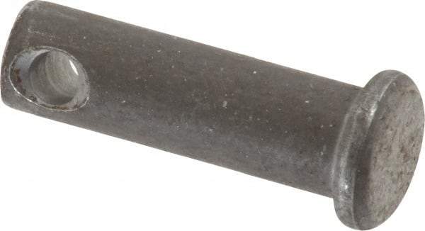 Made in USA - 5/16" Pin Diam, 1" OAL, Standard Clevis Pin - 9/64" Hole, 55/64" Usable Length, Uncoated Steel - USA Tool & Supply