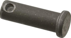 Made in USA - 3/8" Pin Diam, 1-1/8" OAL, Standard Clevis Pin - 5/32" Hole, 31/32" Usable Length, Uncoated Steel - USA Tool & Supply