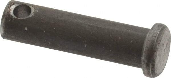 Made in USA - 3/8" Pin Diam, 1-3/8" OAL, Standard Clevis Pin - 5/32" Hole, 1-7/32" Usable Length, Uncoated Steel - USA Tool & Supply