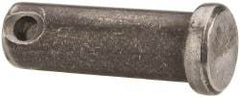 Made in USA - 7/16" Pin Diam, 1-1/4" OAL, Standard Clevis Pin - 5/32" Hole, 1-3/32" Usable Length, Uncoated Steel - USA Tool & Supply