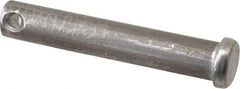 Made in USA - 7/16" Pin Diam, 2-1/2" OAL, Standard Clevis Pin - 5/32" Hole, 2-11/32" Usable Length, Uncoated Steel - USA Tool & Supply