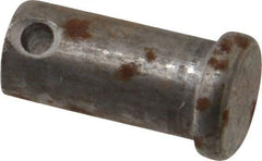 Made in USA - 1/2" Pin Diam, 1" OAL, Standard Clevis Pin - 5/32" Hole, 27/32" Usable Length, Uncoated Steel - USA Tool & Supply