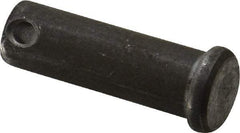 Made in USA - 1/2" Pin Diam, 1-1/2" OAL, Standard Clevis Pin - 5/32" Hole, 1-11/32" Usable Length, Uncoated Steel - USA Tool & Supply