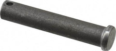 Made in USA - 1/2" Pin Diam, 2-5/8" OAL, Standard Clevis Pin - 5/32" Hole, 2-15/32" Usable Length, Uncoated Steel - USA Tool & Supply